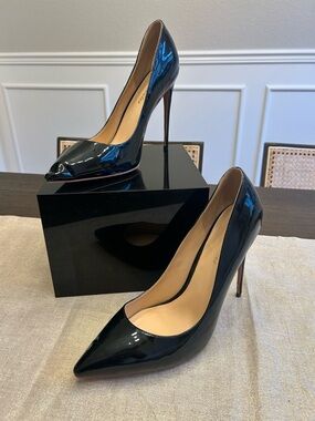 Black Patent Pointed-Toe Stiletto Pump size 10